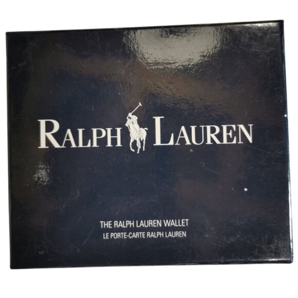 New In Box Ralph Lauren Faux Leather Deep Navy Wallet - Picture 1 of 4